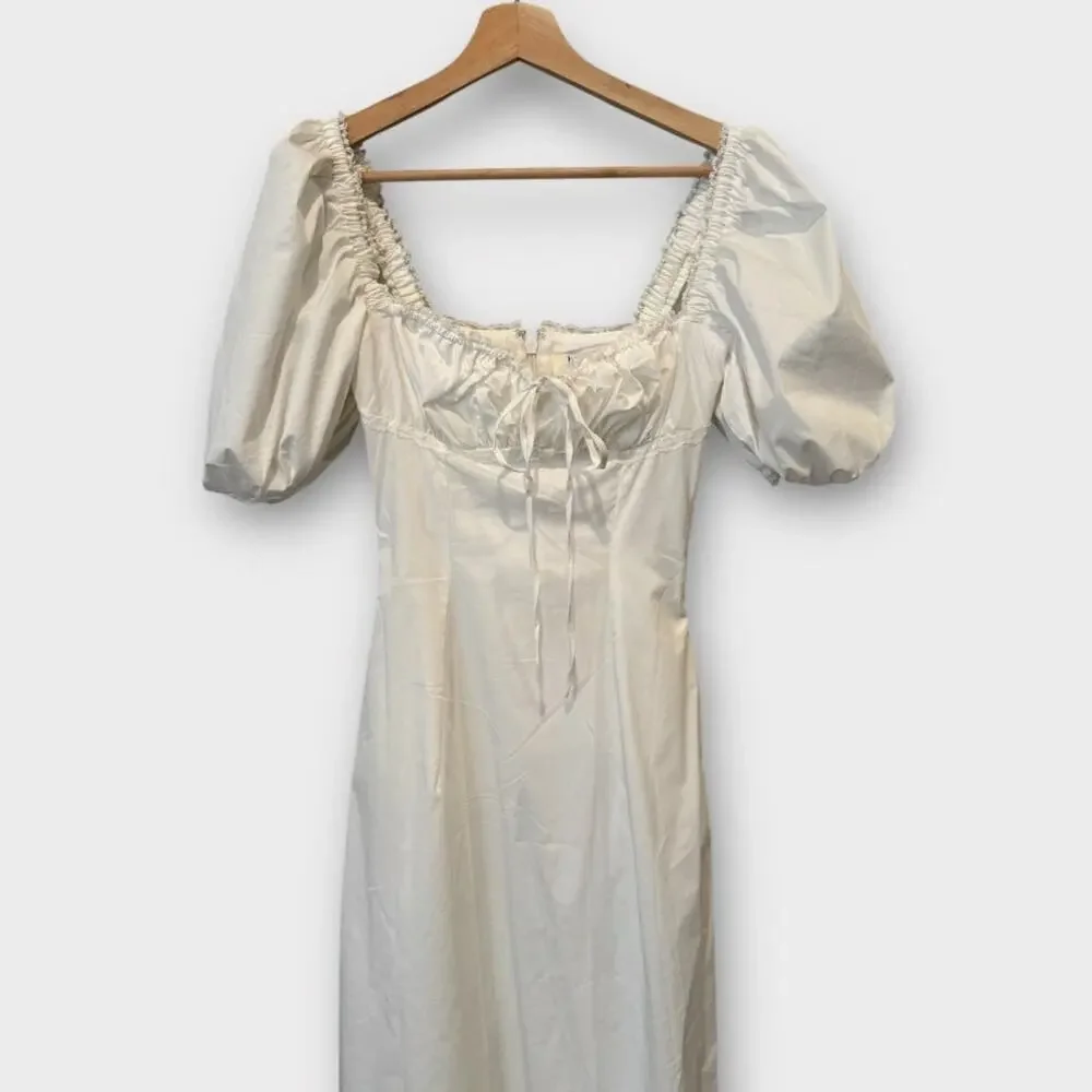 House of CB Felizia White Puff Sleeve Maxi Sundress Size XS - Picture 10 of 16